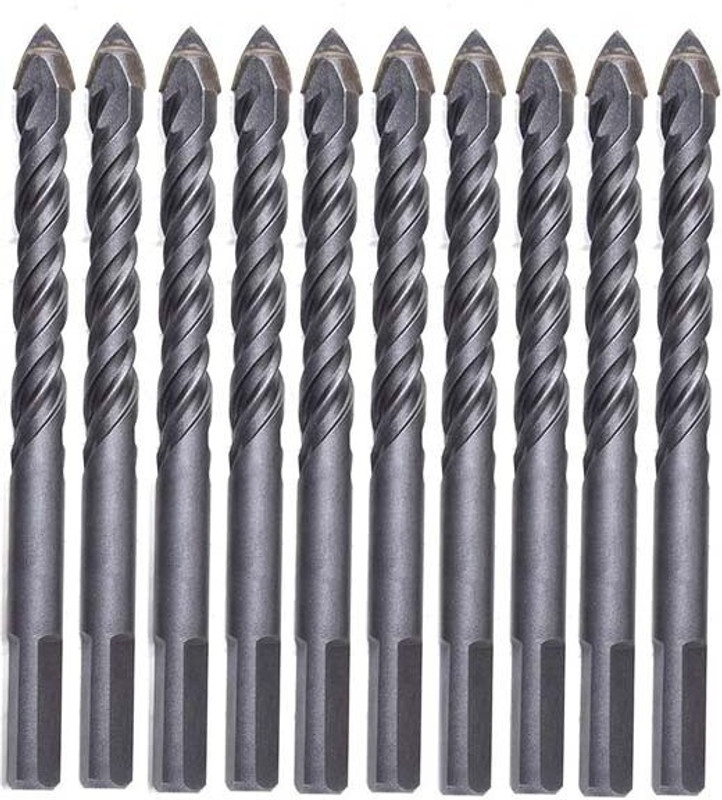 Digital Craft 10 PCS Glass Drill Ceramic Tile Drill Bits Set Steel Alloy Impact Drill 6mm Wall Triangle Core Drilling Tool