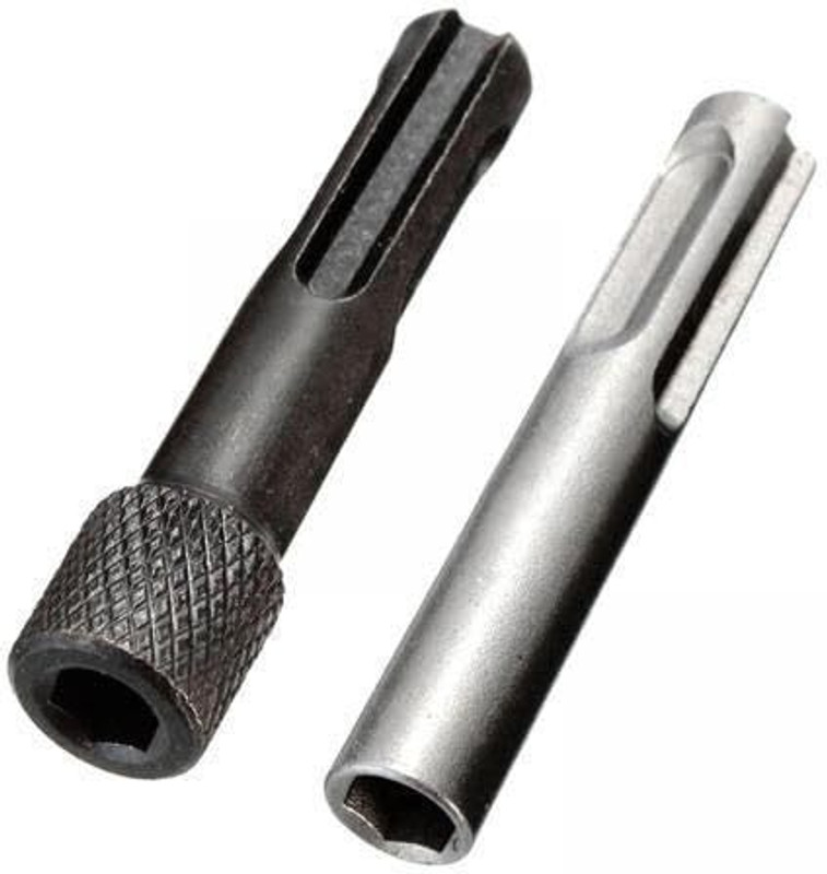 PKT Screwdriver Drill Bit Adaptor 1/4 Inches Hex Shank Converter Socket Nut Impact Driver Set for SDS Hammer Drilling (Grey) - 2 Pieces