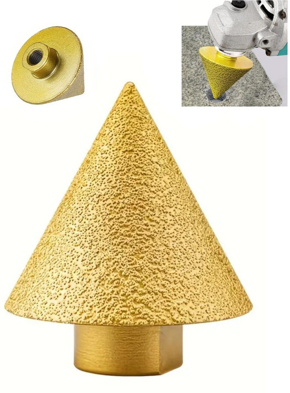 NIKTION Diamond Beveling Chamfer Bit, 38MM, Bevel Enlarge Hole Polishing for Tile, etc.. Lever Tool(8 cm)