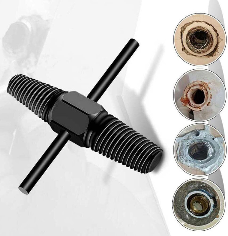 uptodateprouducts 1/2'' 3/4'' Dual Use Double Head Screw Extractor Pipe Broken Bolt Double-Head Broken Screw Extractor (1/2" and 3/4")- Dual-Purpose for Pipe