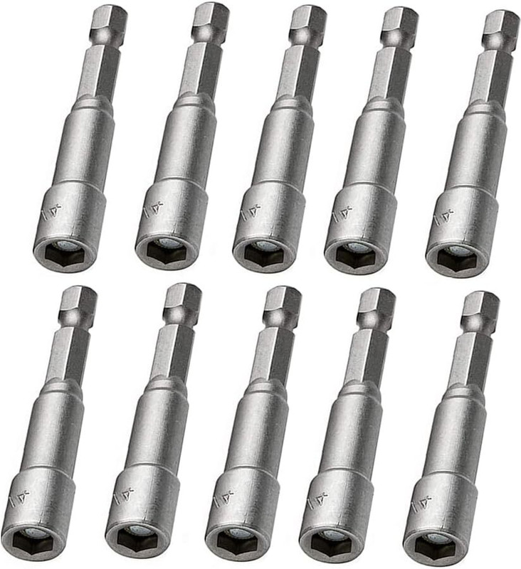 uptodatetools 10pcs Power Nut Driver Set 8mm Hex Shank Magnetic Quick Change Socket Nut Impact Driver Adapter