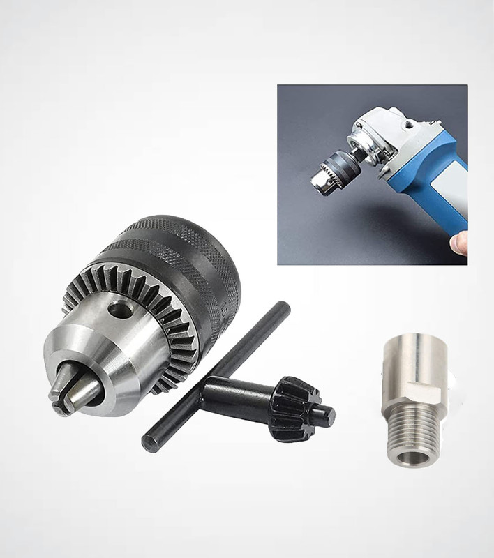 Kshivi Drill Chuck for Angle Grinder and Drill Machine With Converter Nut 1/2" 20 Unf DC036 13mm Drill Bits Rotary Tool(13 mm)