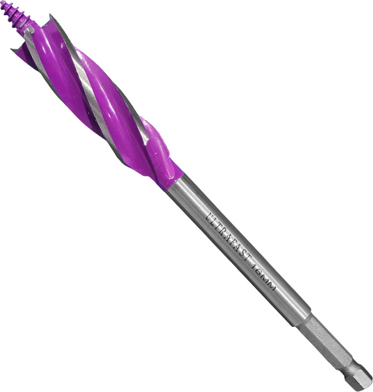 Digital Craft 16mm Four Slot Wood Drill Bit Set, Carbon Steel Auger Bits with Hex Shank for Smooth and Accurate Drilling in Soft Wood, Hard Wood, Plywood, Plastic,