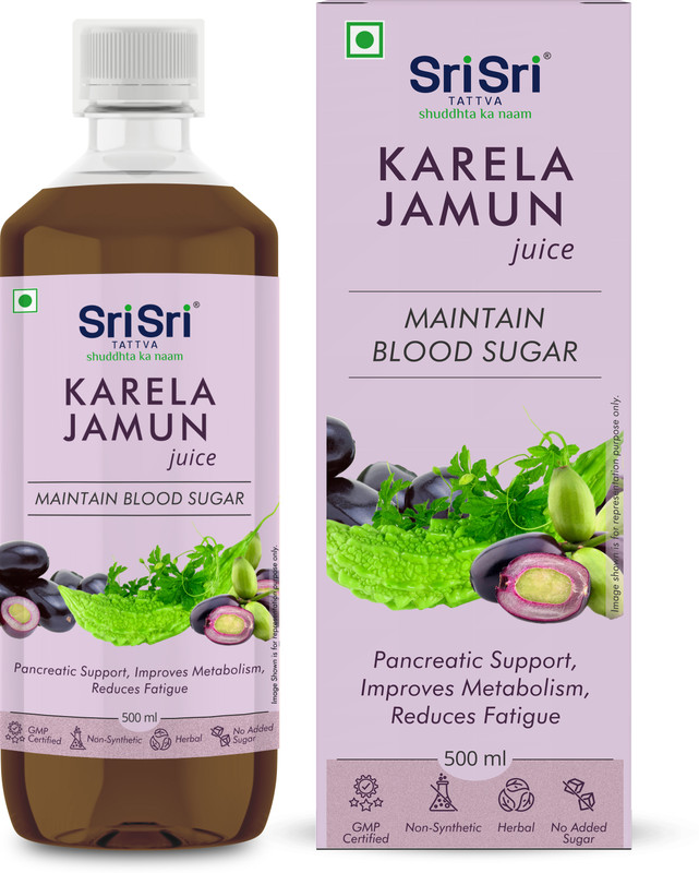 Sri Sri Tattva Karela Jamun Juice - Maintain Blood Sugar | Improves Metabolism | 1L(1 L)