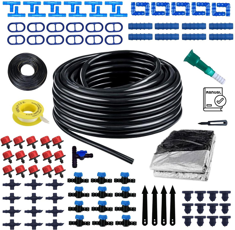 Kamal Agrotech Adjustable Watering System for plants with Pipe Drippers & Connectors with whole Drip Irrigation Kit