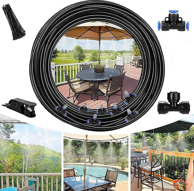 grofly Misting Cooling System Outdoor Misting Line Cooling Watering Sprayer Kit Drip Irrigation Kit