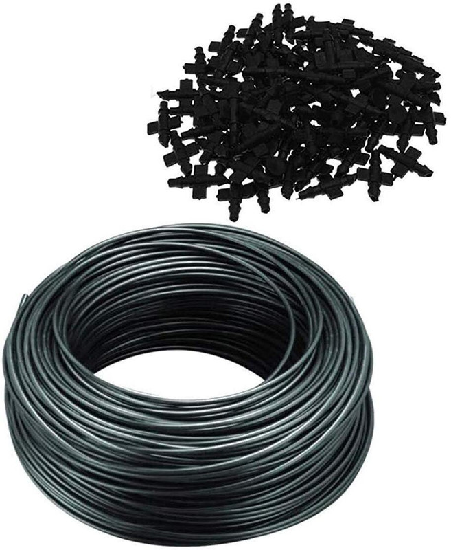 PEP SOLUTION Drip Irrigation Pin Connectors (120 Pieces) and 4 mm Feeder Line Pipe, 30 m Drip Irrigation Kit