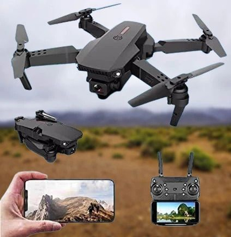 DRONE E-88 WIFI FPV With Wide Angle HD 4K 1080P Camera Height Hold RC Foldable Drone