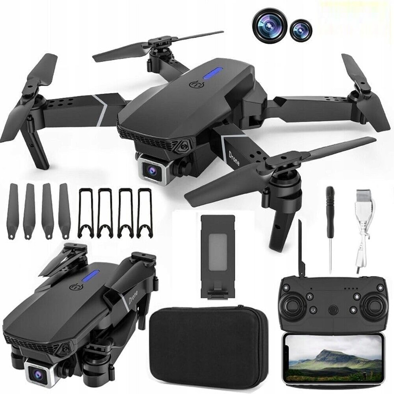 DRAVYA IMPEX Drone with 4k Camera Foldable Drone with FPV Live Video Altitude Hold Drone