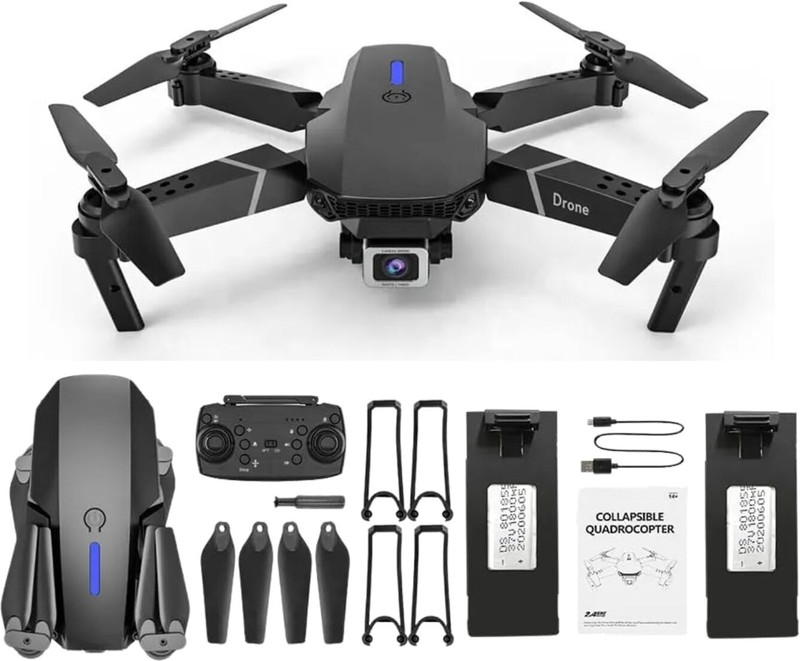DroneMart 4K Ultra HD Foldable Drone with WiFi FPV & 3D Flip 9.1 GHz AM4 4 Core Processor Designed for Server(Black)
