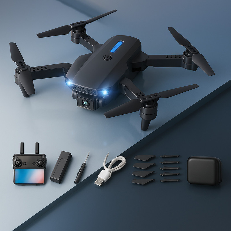 TijaraZ E88 Pro Foldable Drone with 4K HD Dual Camera, FPV WiFi & 5g for Beginners Drone