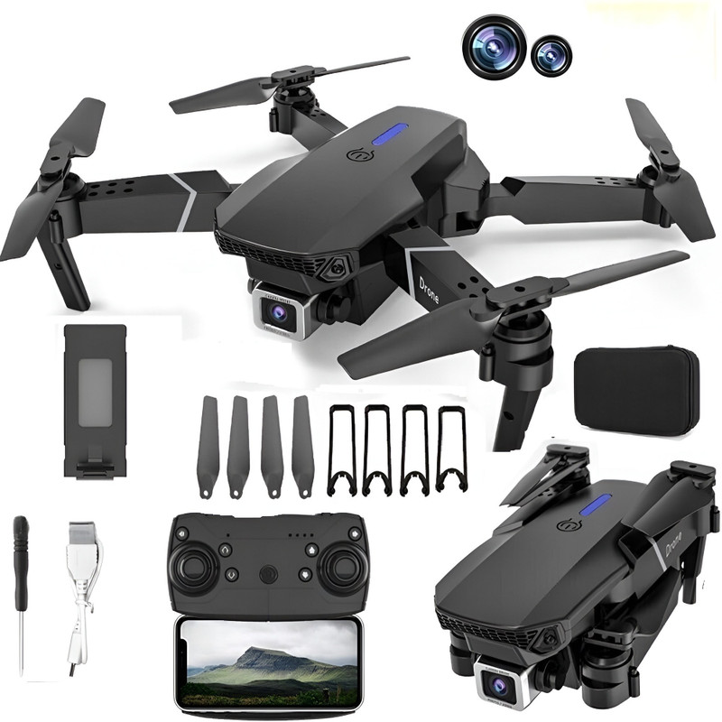 SUKAAVIWILLA • E88 Pro Smart 4K HD Camera Foldable Drone for Aerial Photography Drone