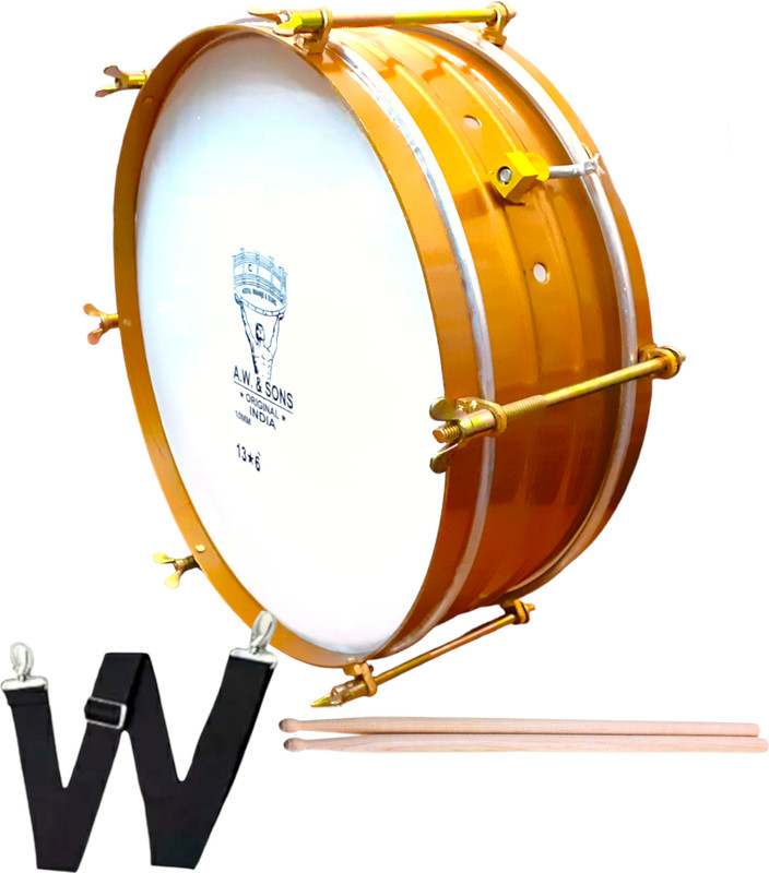 Mayur Musical Golden Side Drum Set - Perfect for Marching Bands and Performances Acoustic 1 Drum Kit Set(Professional)