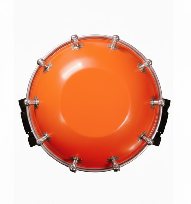 Dhun orange /12 inch Rope & Rings Dholak(Orange)