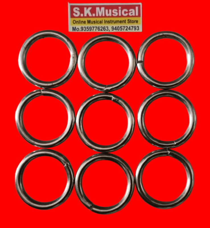 SK Musical Stainless Steel Dholak Rope Ring Pack of 9 Rings Drum Ring
