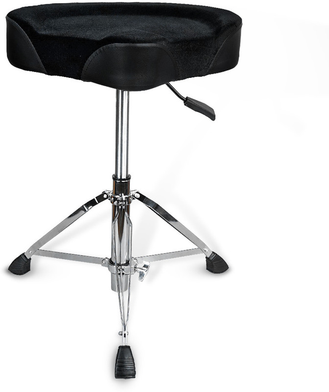 KADENCE Adjustable Height Drum Seat with Padded Velvet Cushion & Stable Tripod Base Saddle/Motorcycle Top Drum Throne