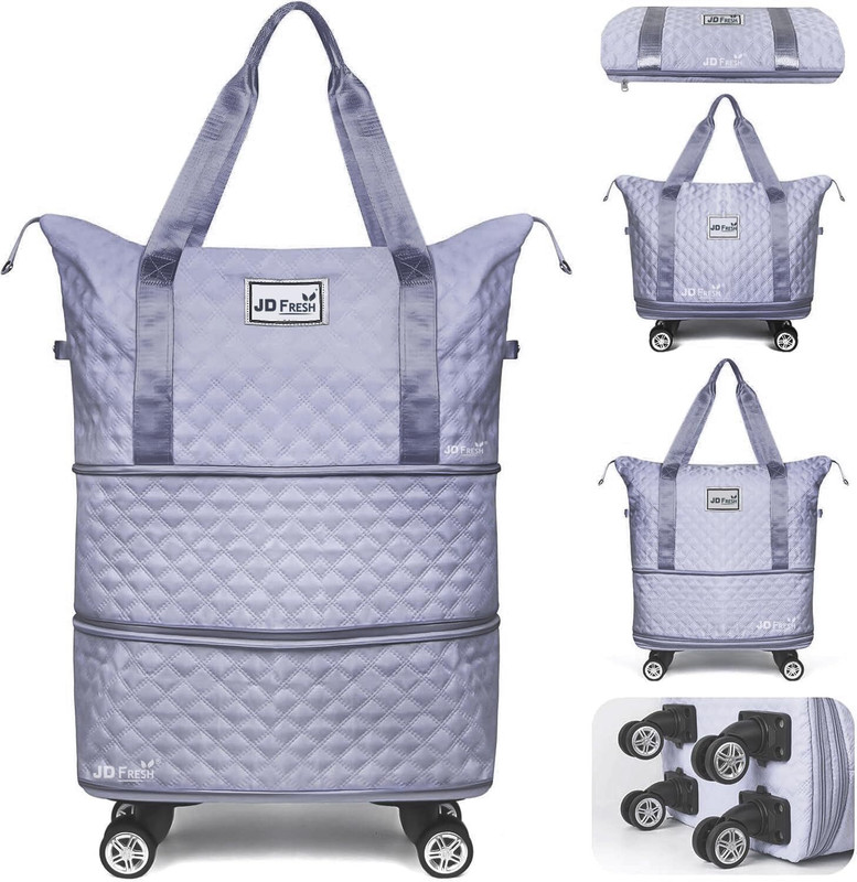 JD FRESH (Expandable) 2 Layer Nylon Duffle Bags/Convertible Travel Luggage with Wheels/Waterproof Duffel With Wheels (Strolley)