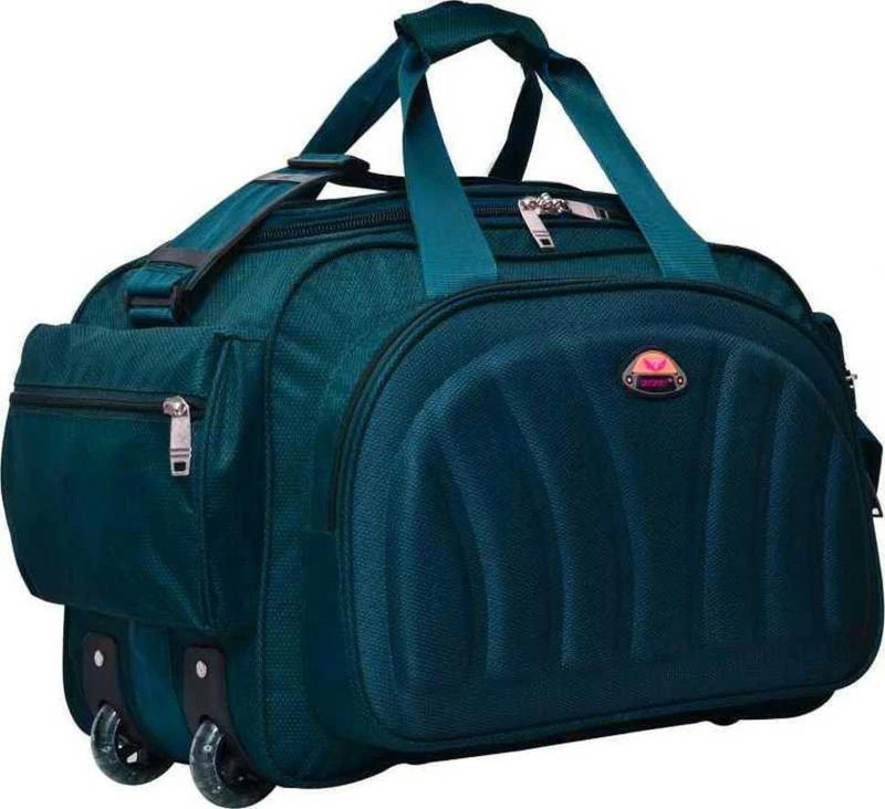 sky spirit (Expandable) super premium havy duty polyester lightweight 50L travel bag Duffel With Wheels (Strolley)