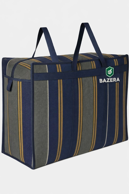 BAZERA Heavy-Duty Denim Storage Bag for Clothes, Blankets & Travel Duffel Without Wheels
