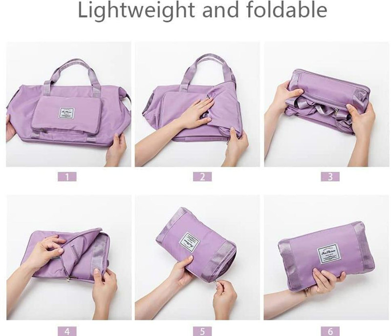 VIYARO Folding Bag Travel Duffle Bag , Luggage Bag For Women , Shoulder Bag For Women Small Travel Bag - FREE SIZE(Purple)