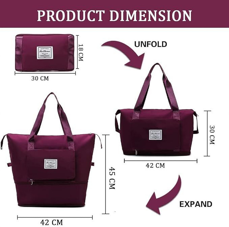 Snig (Expandable) Stylish Foldable Duffel Bag Gym Duffel Bag