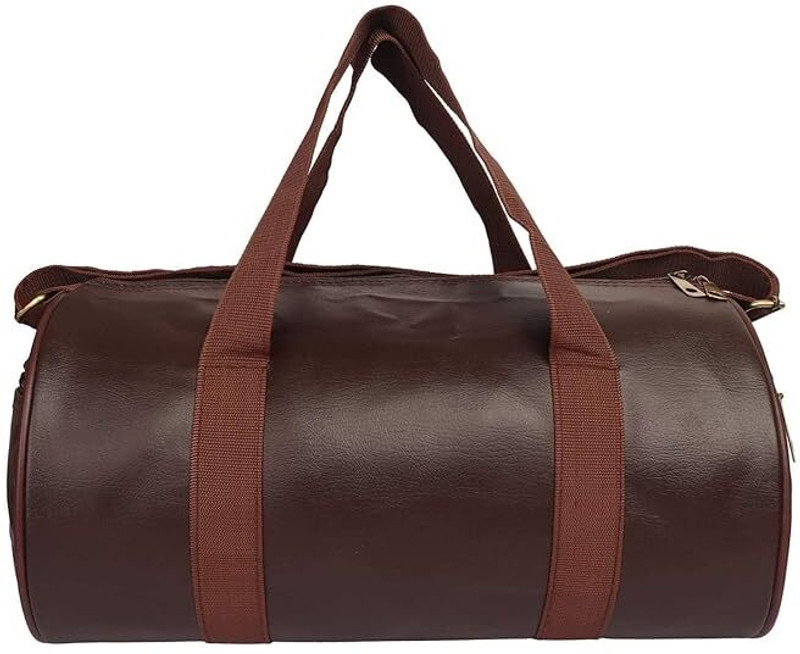 Lisha Garments (Expandable) Brown Leather Duffel Bag Pack of 1 | Black Sports Bag For Both Men and Women Gym Duffel Bag