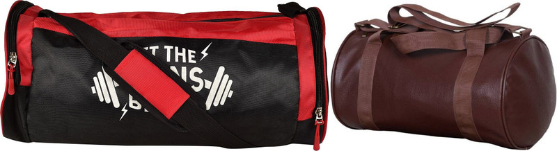 VK Fashions Brown Leatherite Gym Duffel Bag