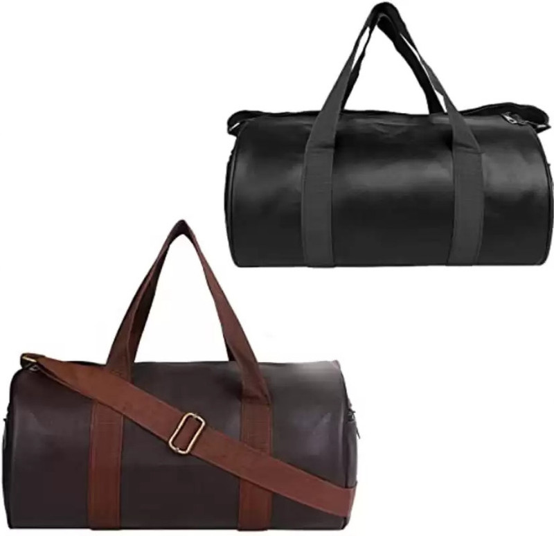 AROZSS Black & Brown Combo Gym Bag for Men & Women Gym Duffel Bag