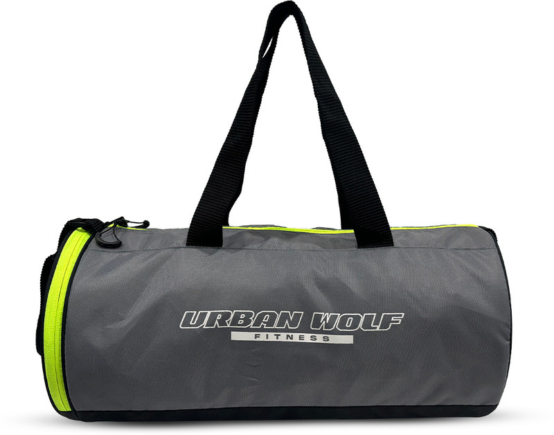 URBAN WOLF (Expandable) 26L Gym Duffle Grey/Green, Separate Shoe Compartment, Versatile Sport/Travel Bag Gym Duffel Bag