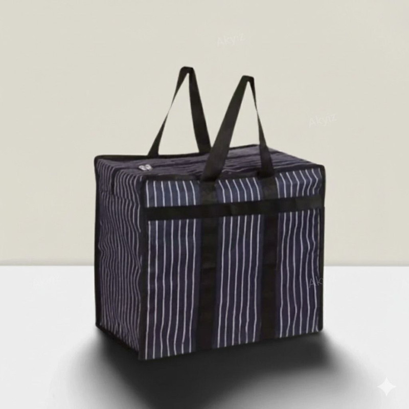 MANROM (Expandable) Multipurpose Large Shopping Storage Grocery Vegetable Bag Covers Zip (Black) Duffel Without Wheels