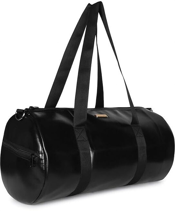 JELLIFY BlackLeather Gym Bag Duffel Bag Shoulder Bag for Men and Women Travel Duffel Gym Duffel Bag