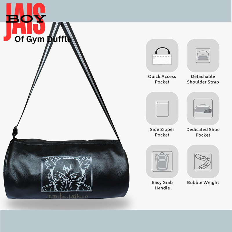 ANANYA ENTERPRISES (Expandable) Jujutsu Kaisen Gym Bag with Protein Shaker Bottle Fitness Kit Accessories Gym Duffel Bag