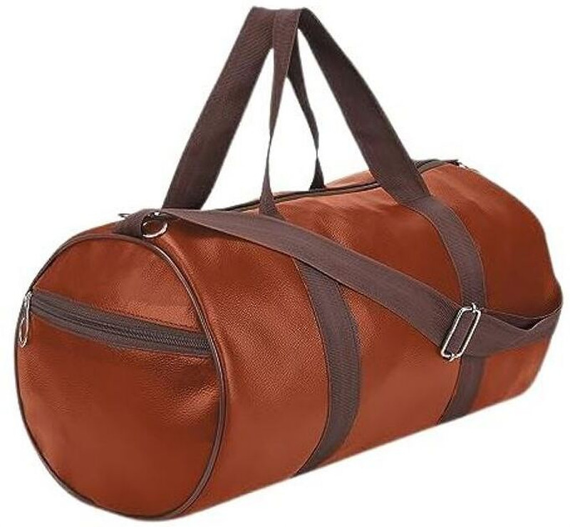 FitnessHub Premium Leather Gym Bag for Men &Women|Stylish Travel Duffle with Shoulder Strap Gym Duffel Bag