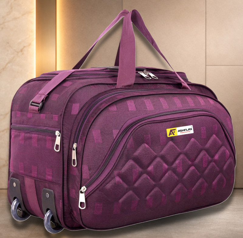 ASHFLAX 50L Strolley Duffle Bag - Luggage Bag for men & women with 2 wheeels Duffel With Wheels (Strolley)