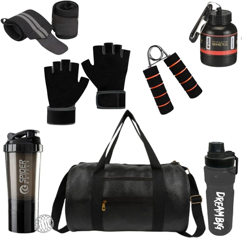 COOL INDIANS (2024 New) Gym Bag Combo Gym Accessories Combo Set for Men and Women (Pack of 7) Gym Duffel Bag