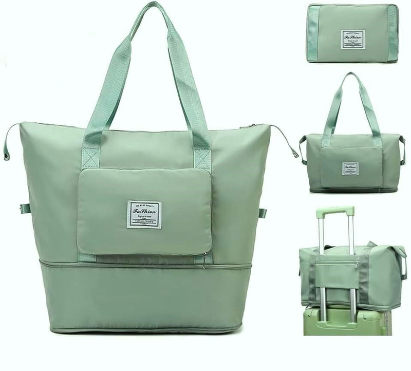 Kardiff Foldable Travel Duffle Bag Large Capacity Folding Carry Bag for Women Backpack(Green, 10 L)