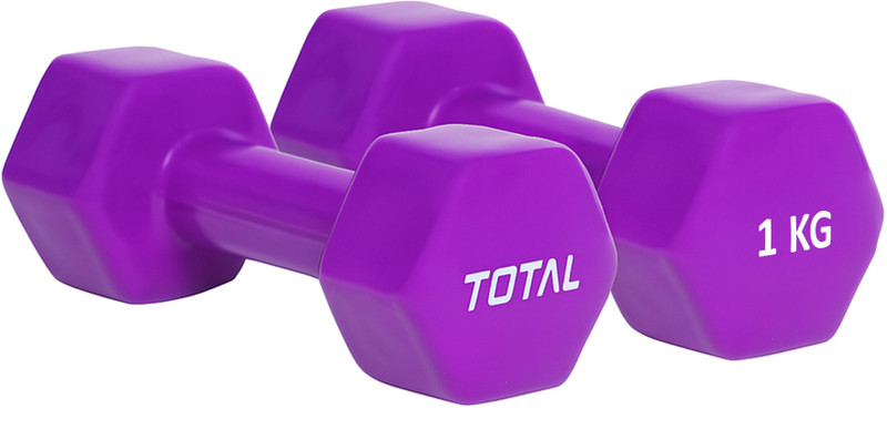 total sports and fitness Vinyl Dumbbell Set , 0.5 Kg Pair Vinyl Coated Non-Slip Weight Fixed Weigh Fixed Weight Dumbbell(1 kg)