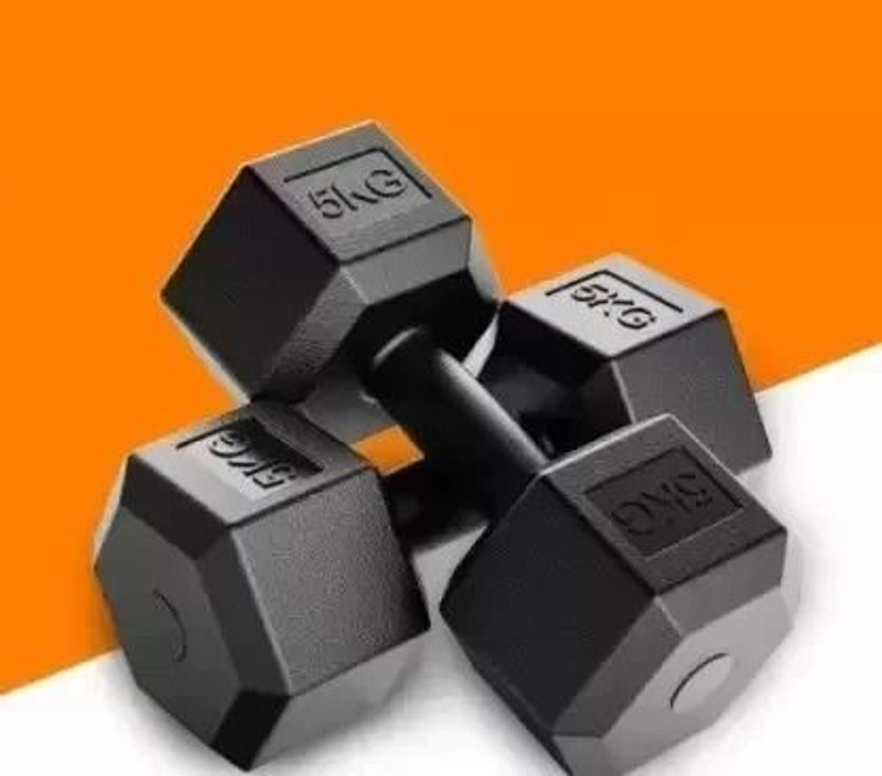 FitFreaks PVC , 1 Pair, Hex , Home Gym 5KGS X 2PCS Fixed Weight Dumbbell(5 kg)