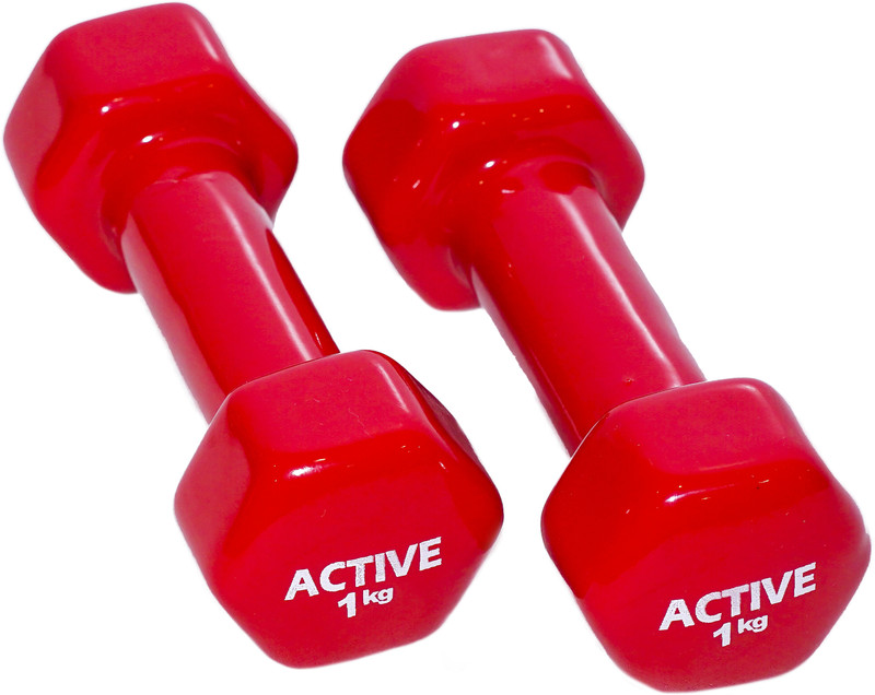 Active Sports & Fitness Arena Neoprene Vinyl Dumbbell 1 kg each (Set of 2) , Fitness Gym Exercise Fixed Weight Dumbbell(2 kg)