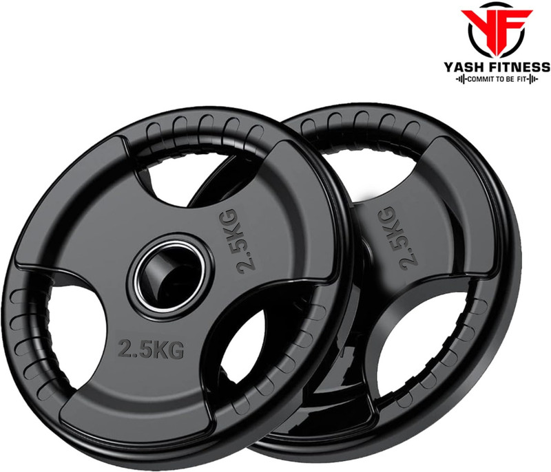 yash fitness 2.5Kg×2 Professional Regular Finger Weight Plates Rubber Coating, Weight Plates Fixed Weight Dumbbell(2.5 kg)