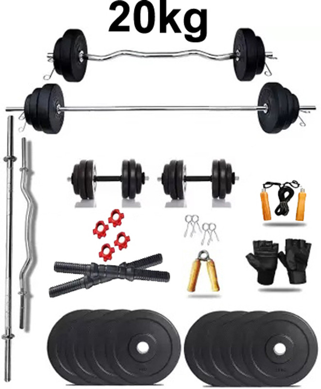 DCS Pro FITNESS 40kg Dumbbell Set + FITNESS ACCESSORIES - Best for HOME FITNESS Adjustable Dumbbell(40 kg)