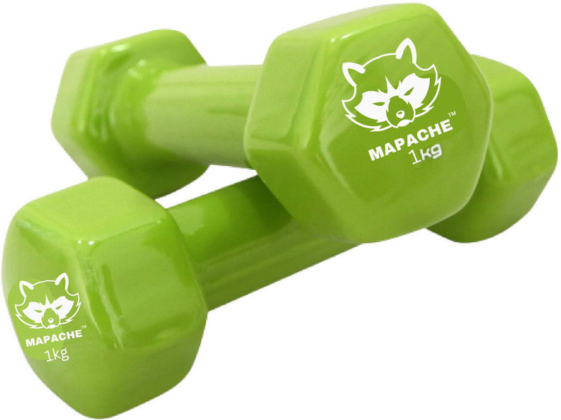 MAPACHE PVC Vinyl Dumbbells Pair For Home and Gym Exercise 1kg x 2 Fixed Weight Dumbbell(1 kg)
