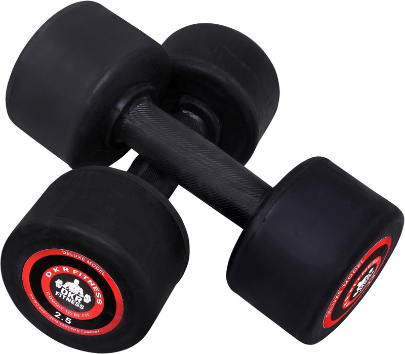 Dkr AGENCY Rubber Hex Dumbbells Pair for Home Gym | Non-Slip Grip Weights Fixed Weight Dumbbell(5 kg)