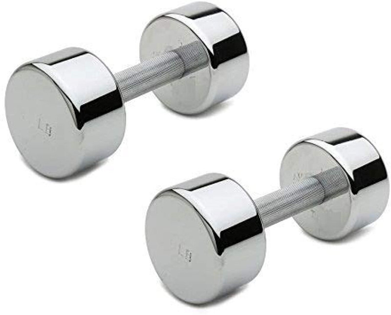 AMAN FIT 2.5kgx2Pc Steel Dumbbell Set for Home Gym Hand Dumbbell Men & Women Fitness Gym Fixed Weight Dumbbell(5 kg)