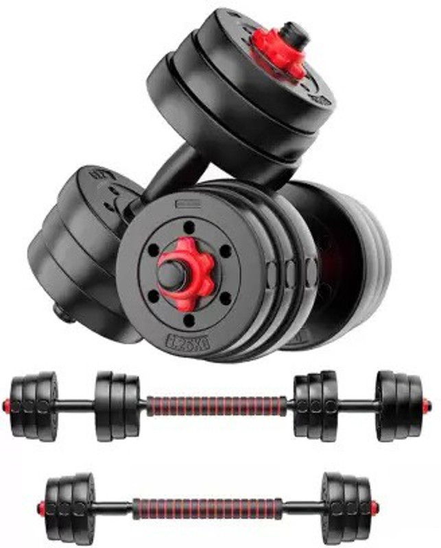 DCS Pro 10 kg 10kg(2.5kg * 4Pcs) Plates Dumbbell Set with CONNECTOR ROD - BEST HOME WORKOUT Home Gym Combo