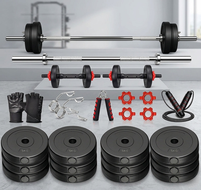 BELLATRIX X 20KG Home Gym Weight Plate Combo with DB Rod Pair & Accessories Fitness Accessory Kit Kit