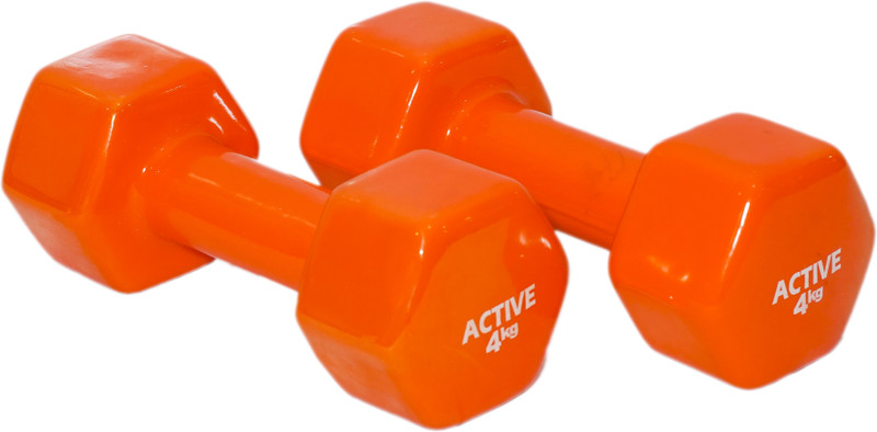 Active Sports & Fitness Arena Neoprene Vinyl Dumbbell 4 kg each (Set of 2) , Fitness Gym Exercise Fixed Weight Dumbbell(8 kg)