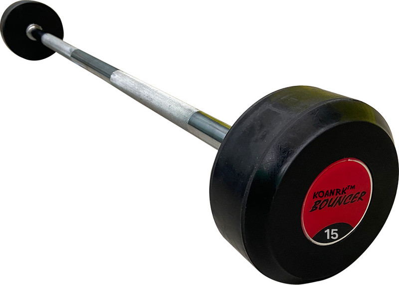 Konark 15 kg Rubber Coated Fixed Weight Lifting Straight Gym Rod/Barbell 15KG Dia 30MM Home Gym Combo