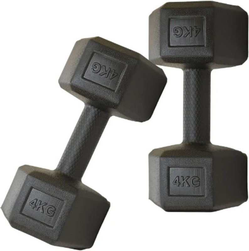 ABC Aditya fitness (2 kg each) black FOR HOME USE Fixed Weight Dumbbell(4 kg)