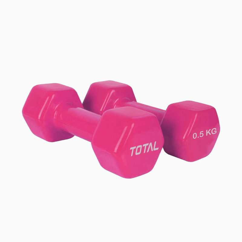 total sports and fitness Vinyl Dumbbell Set , 0.5 Kg Pair Vinyl Coated Non-Slip Weight Fixed Weigh Fixed Weight Dumbbell(1 kg)